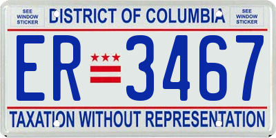 DC license plate ER3467