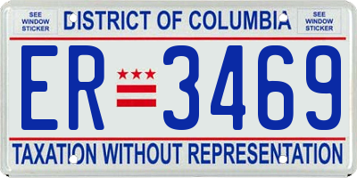 DC license plate ER3469