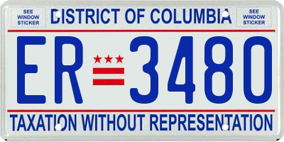 DC license plate ER3480