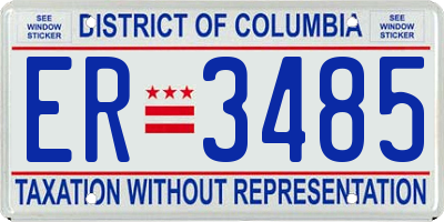 DC license plate ER3485