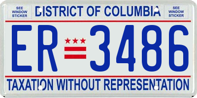 DC license plate ER3486