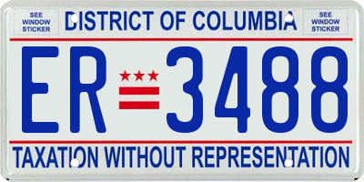 DC license plate ER3488