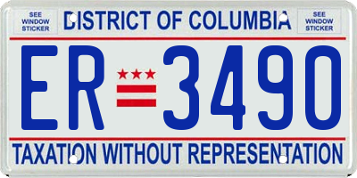 DC license plate ER3490