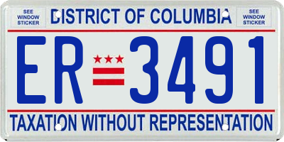 DC license plate ER3491