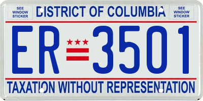 DC license plate ER3501