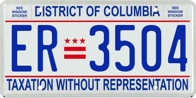DC license plate ER3504