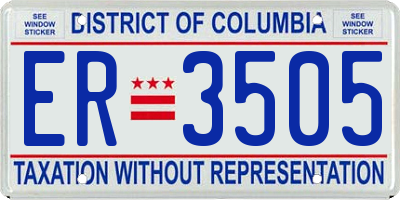 DC license plate ER3505