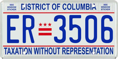 DC license plate ER3506