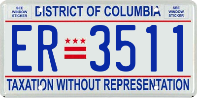 DC license plate ER3511