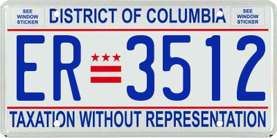 DC license plate ER3512