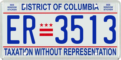 DC license plate ER3513