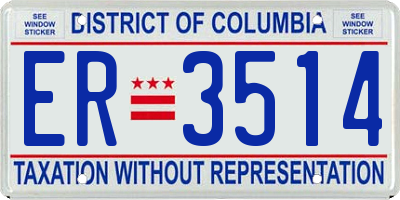 DC license plate ER3514