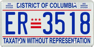 DC license plate ER3518