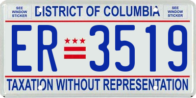 DC license plate ER3519