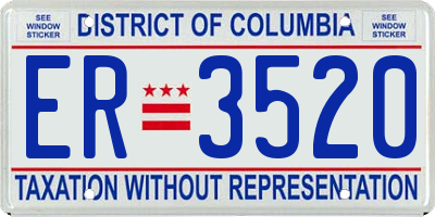 DC license plate ER3520