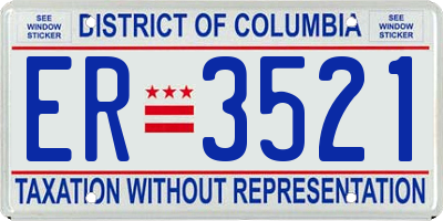 DC license plate ER3521