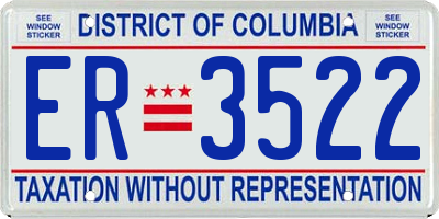 DC license plate ER3522
