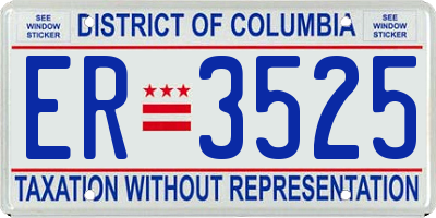 DC license plate ER3525