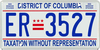 DC license plate ER3527