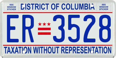 DC license plate ER3528