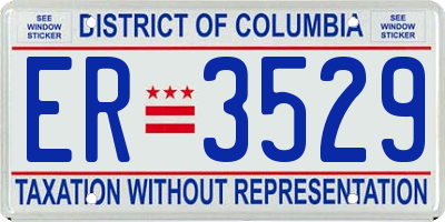 DC license plate ER3529