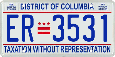 DC license plate ER3531