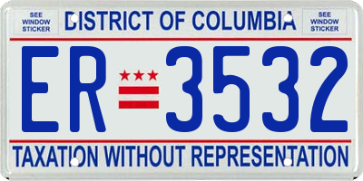 DC license plate ER3532