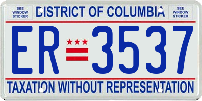 DC license plate ER3537