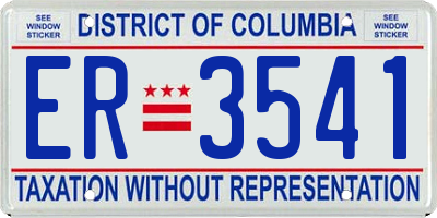 DC license plate ER3541