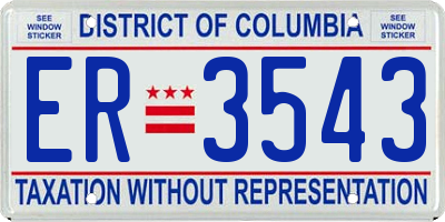 DC license plate ER3543