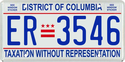 DC license plate ER3546
