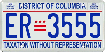 DC license plate ER3555