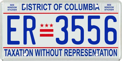 DC license plate ER3556