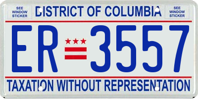 DC license plate ER3557