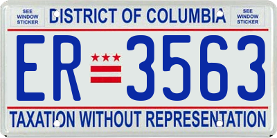 DC license plate ER3563