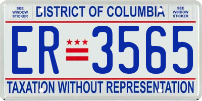 DC license plate ER3565