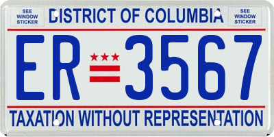DC license plate ER3567