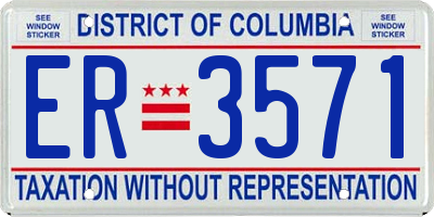 DC license plate ER3571