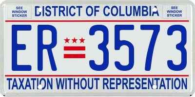 DC license plate ER3573