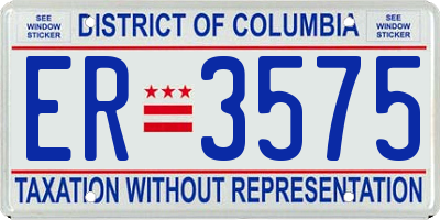 DC license plate ER3575