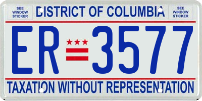 DC license plate ER3577