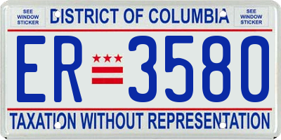 DC license plate ER3580