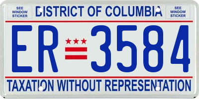DC license plate ER3584