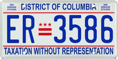 DC license plate ER3586