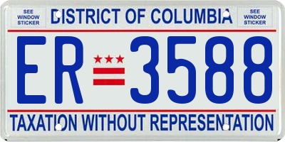 DC license plate ER3588