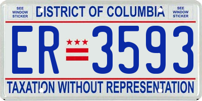 DC license plate ER3593