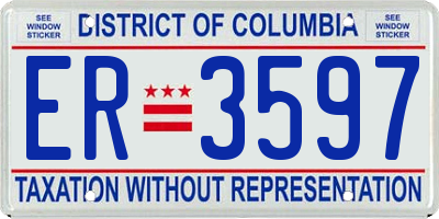 DC license plate ER3597