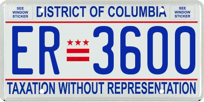 DC license plate ER3600