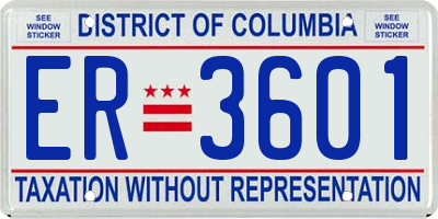 DC license plate ER3601