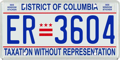 DC license plate ER3604